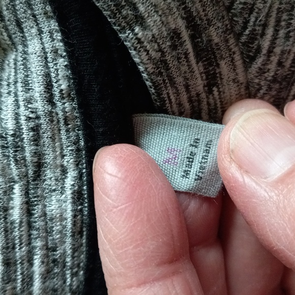 Athleta Gap Size M Midi Grey+Black Long Slv Pockets Stretchy Dress Excel. Cond. - Picture 9 of 9